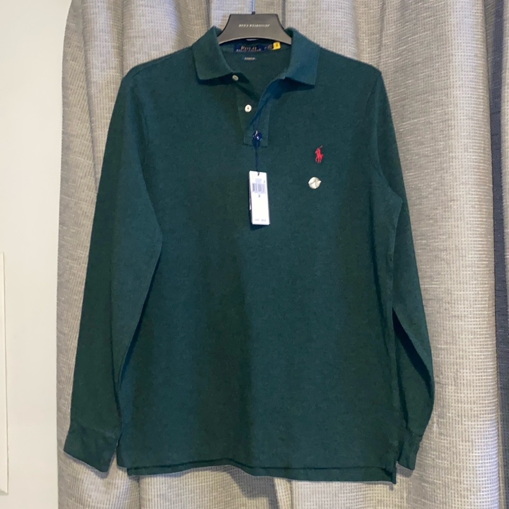 Polo Ralph Lauren- Green Long Sleeve Polo Shirt (M)